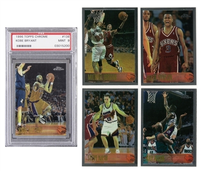 1996/97 Topps Chrome Basketball High Grade Complete Set (220) Including Kobe Bryant PSA MINT 9 Rookie Card! 